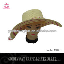 Sombrero de la manera de la señora sombrero del visera de la paja nuevo diseño del verano